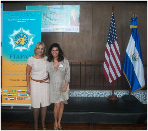 Olga Miranda, Presidenta de FUSATE, junto con la Dra. Biaggi